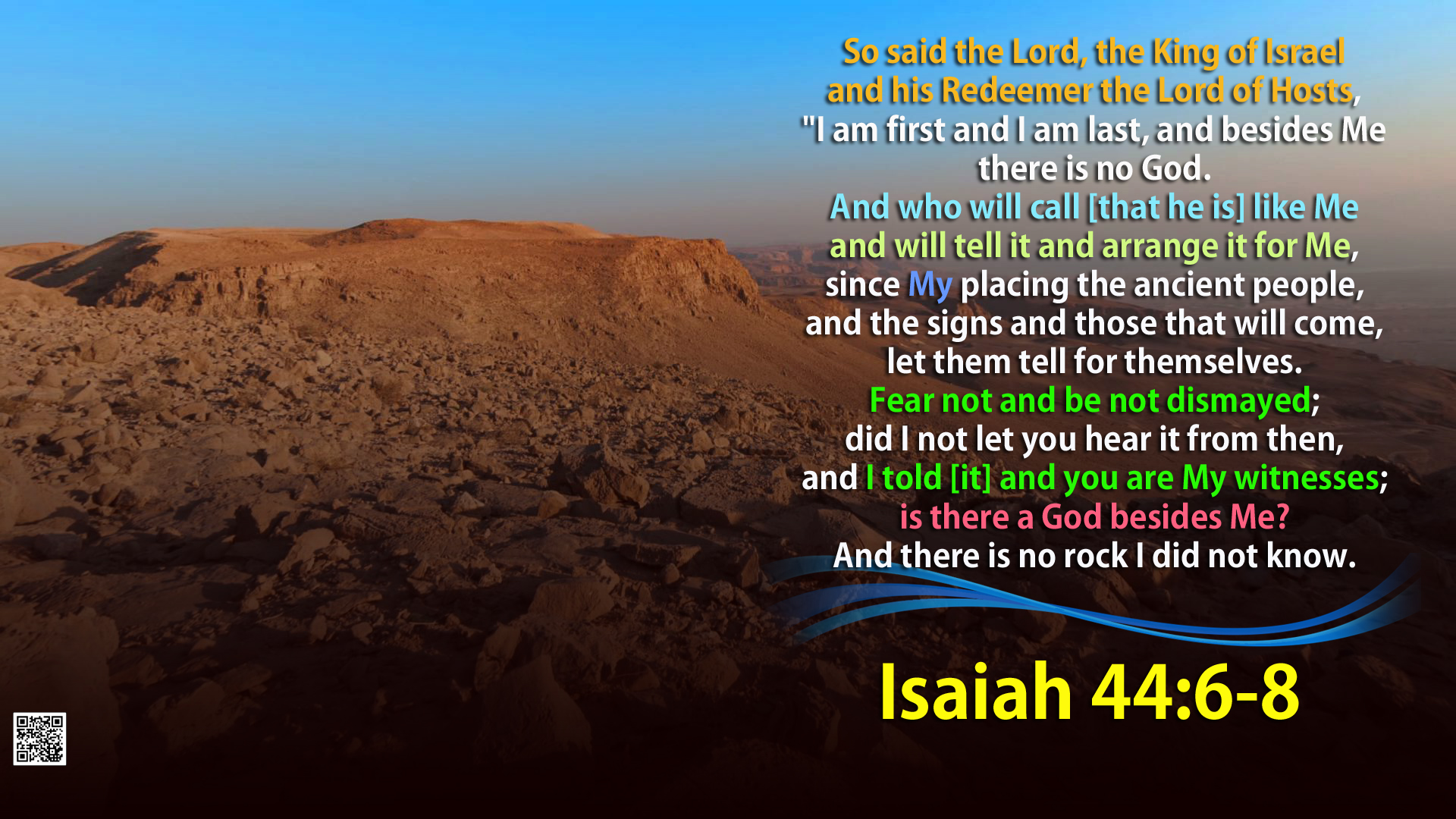 Isaiah 44.6-8 | TRUTH According To What G-d Said. NOT What Man-Made Or ...